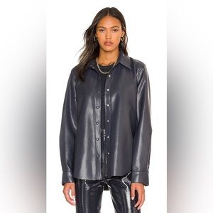 Agolde vegan leather grey Calla shirt/jacket